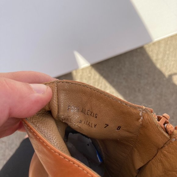 Brown Orange Leather Coach Shoes - Picture 3 of 4